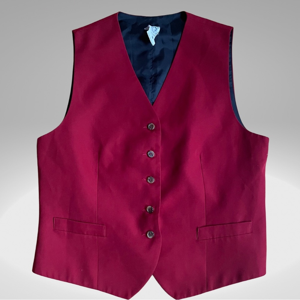 UTY Apparel Red Wool Blend Vest Size M